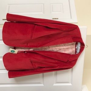 NWOT Boden red velvet blazer.